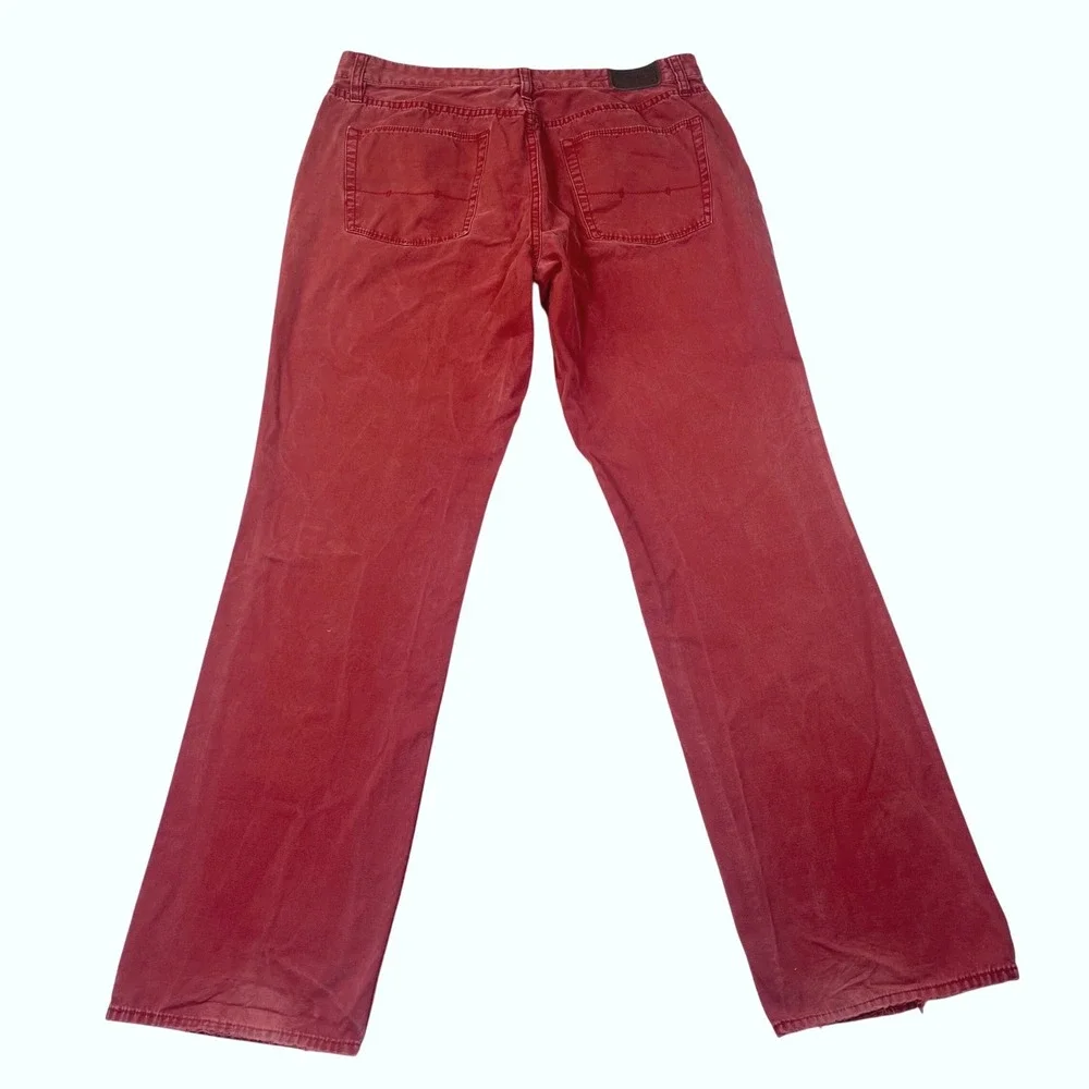 Vintage 90s Polo Ralph Lauren Pants Red Dungarees Cotton Straight Leg Preppy 34